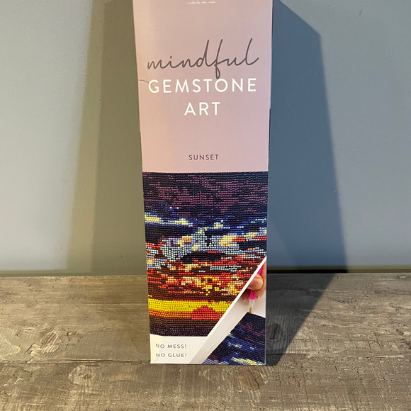 Mindful Gemstone Art Kit Sunset Stress Relieving Kids Adults Mess Free - Picture 1 of 8